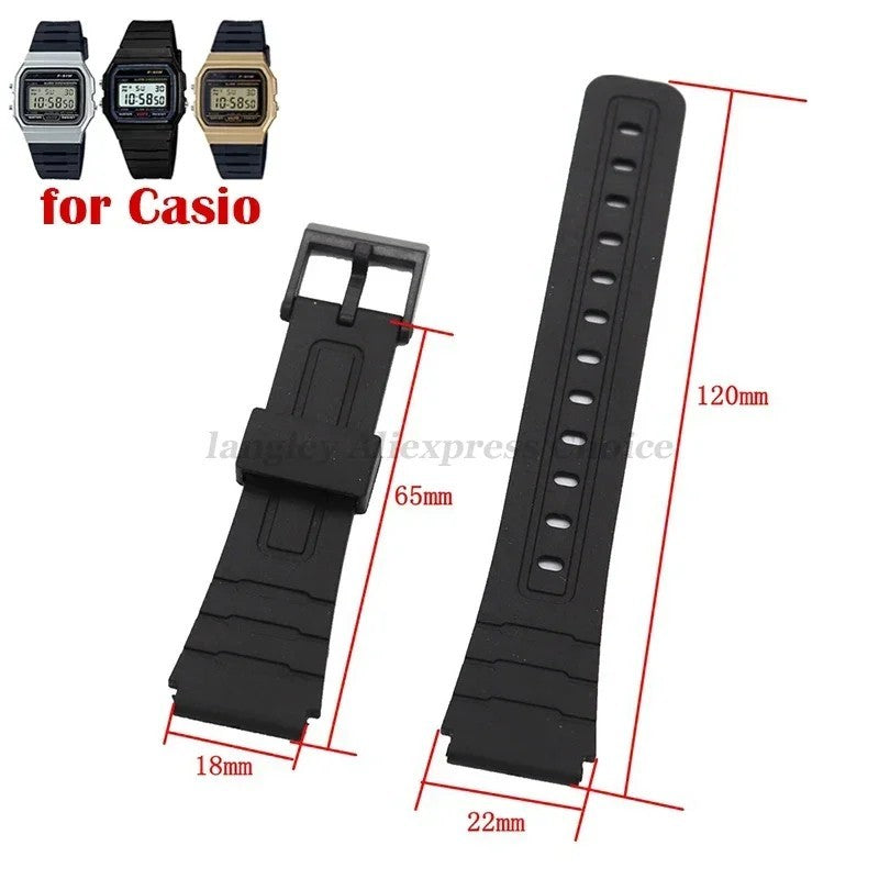 Silicone Watch Strap for CASIO F91W W-800H 18Mm for W800H SGW400 F91W F84 F105/1