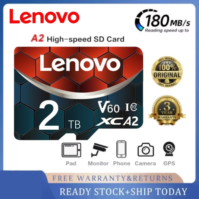 Micro SD Card Class10 V60 TF Memory Card High Speed 128/256/512GB 1TB 2T – Compatible with Lenovo