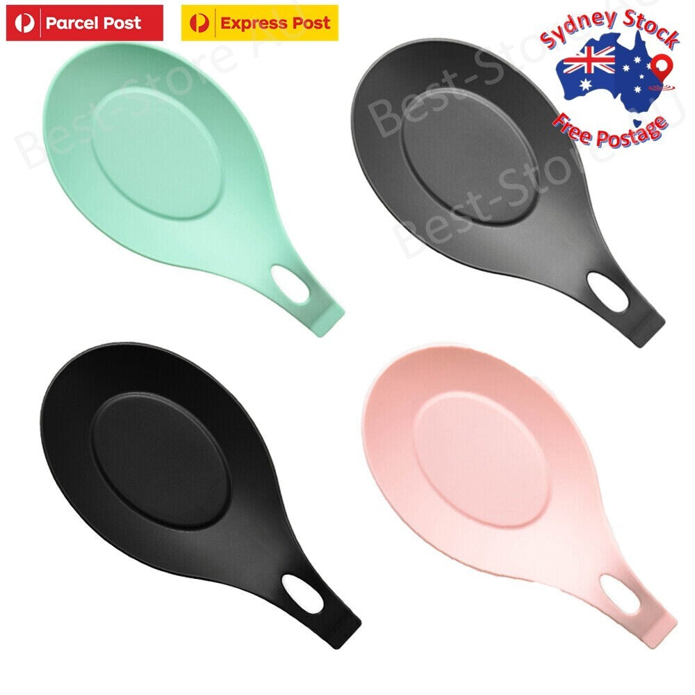 Spoon Rest Silicone Kitchen Holder Heat Resistant Utensil Cooking Rack Colorful
