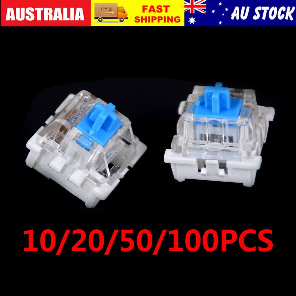 Mechanical Keyboard Switches, Blue Clicky 3-Pin 10/20/50/100Pcs