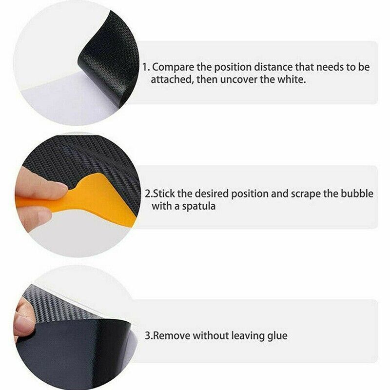 4PCS Car Door Sill Scuff Protector Plate Sticker Carbon Fibre Cover Anti-Kick AU