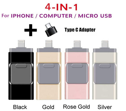4 in 1 Memory Photo Stick USB 3.0 Flash Drive Type for iPhone Android iPad AU
