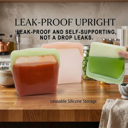Everbag Silicone Storage, Reusable Silicone Storage Bags, Upright Freezer Bags