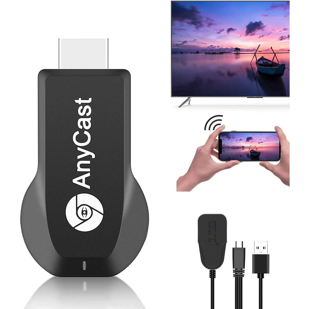 1080P Wireless Wifi Screen Cast Anycast M2 Mobile Phone Mirror Compatible with Apple Android