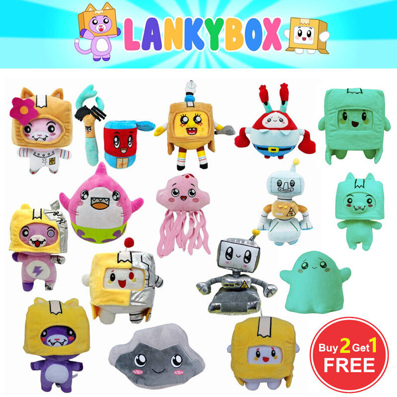 Lankybox Foxy Boxy Ghosty Rocky Baby Shark Lankybot Soft Stuffed Plush Doll Toy
