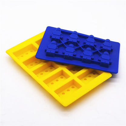 Brick Figure Man Silicone Mold Mould Chocolate Block Cake Ice Cube Tray AU NEW