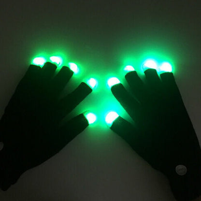 Flashing Gloves Glow 7 Mode LED Rave Light Finger Lighting Mitt Party Glow Games