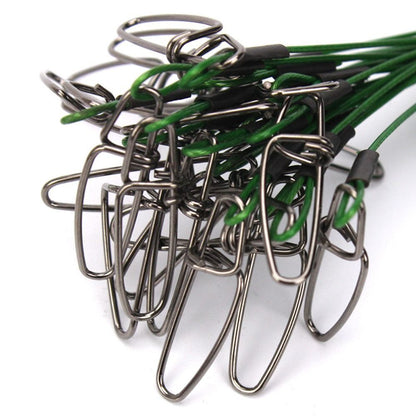 10PCS WIRE TRACE LEADER 50cm STEEL RATED 125LBS NYLON COATED FISHING TACKLE