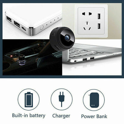 Mini WiFi Security Camera 1080P Wide Angle IR Night Vision Motion Detect SD AU