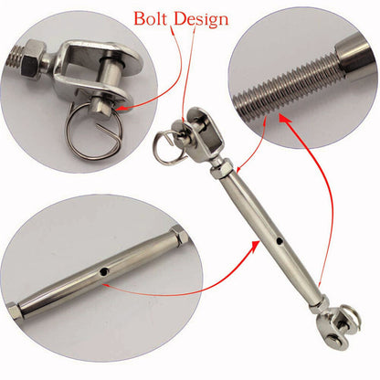 Stainless Steel Turnbuckle Wire Rigging Screw: M5-M16 High Polished Welded Fork