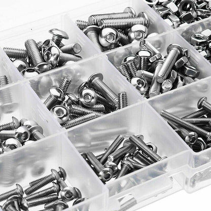 500PCS M3 M4 M5 Stainless Steel Hex Button Head Screw Bolt Nut Set Kit Bolt Kits