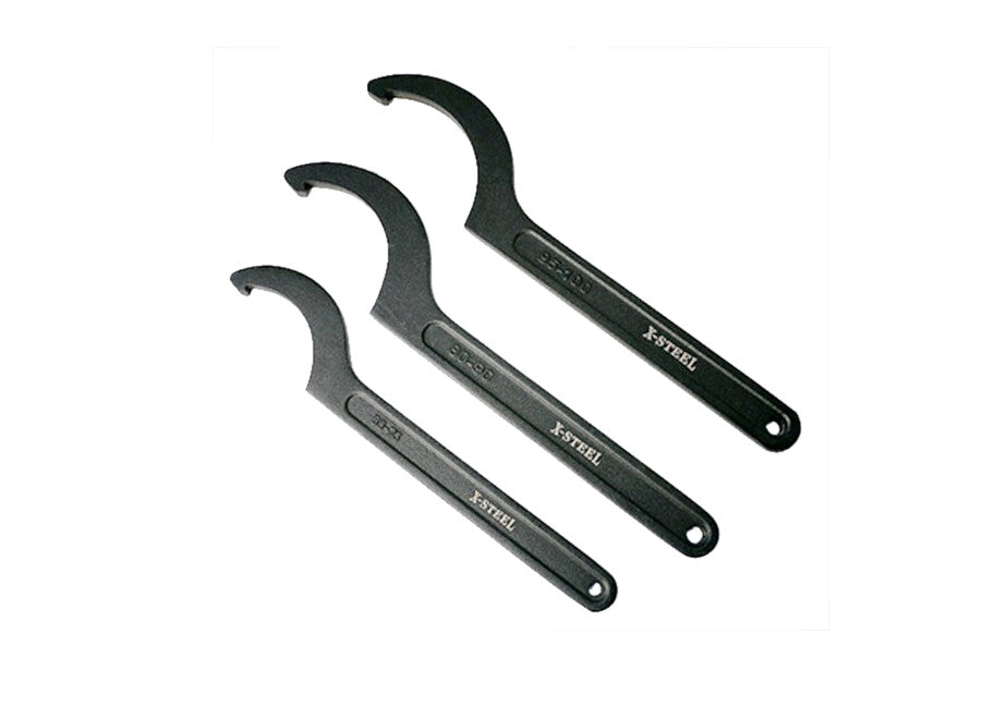 C Spanner Hook Wrench Flat Teeth Slotted & Roller Bearing Nut Option:34-145mm