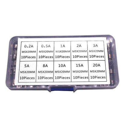 100PCS 5 x 20mm Fast Quick Blow Glass Tube Fuse Assortment Box Kit Fast-blow  AU