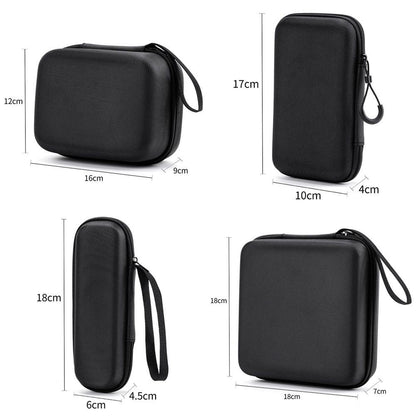 Black Zipper Earphone Case Hard Shell Pouch Carrying Bag  for Earphone