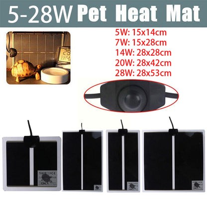 1/2pcs Pet Electric Reptile Heating Mat Pad Warmer for Hermit Crab Frog Lizard