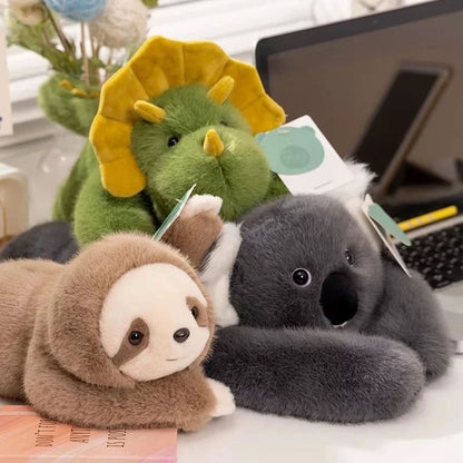 Weighted Long Arm Stuffed Animal Fluffy Toy Bear Raccoon Pillow Holiday Gifts