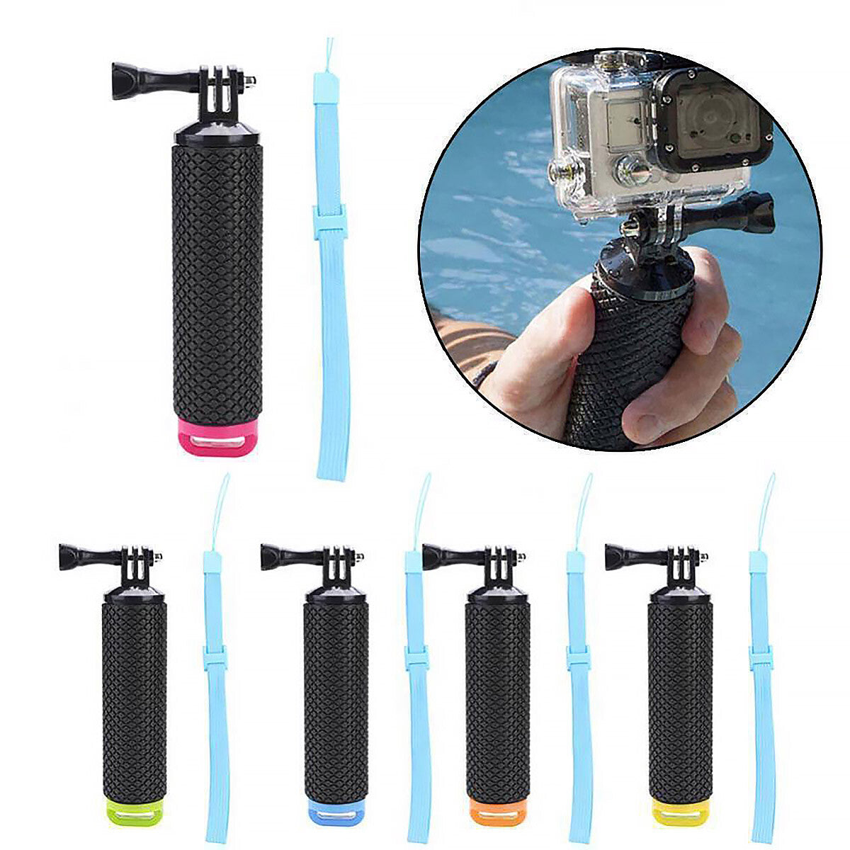 Waterproof Floating Hand Grip Handle Compatible with GoPro Hero 10 9 8 7 Action Camera Mount