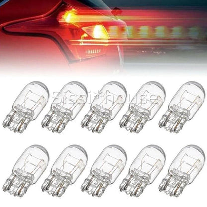 10PCS T20 7443 12V21/5W Clear Glass Turn Signal Stop Brake Tail Light Bulbs AUOZ