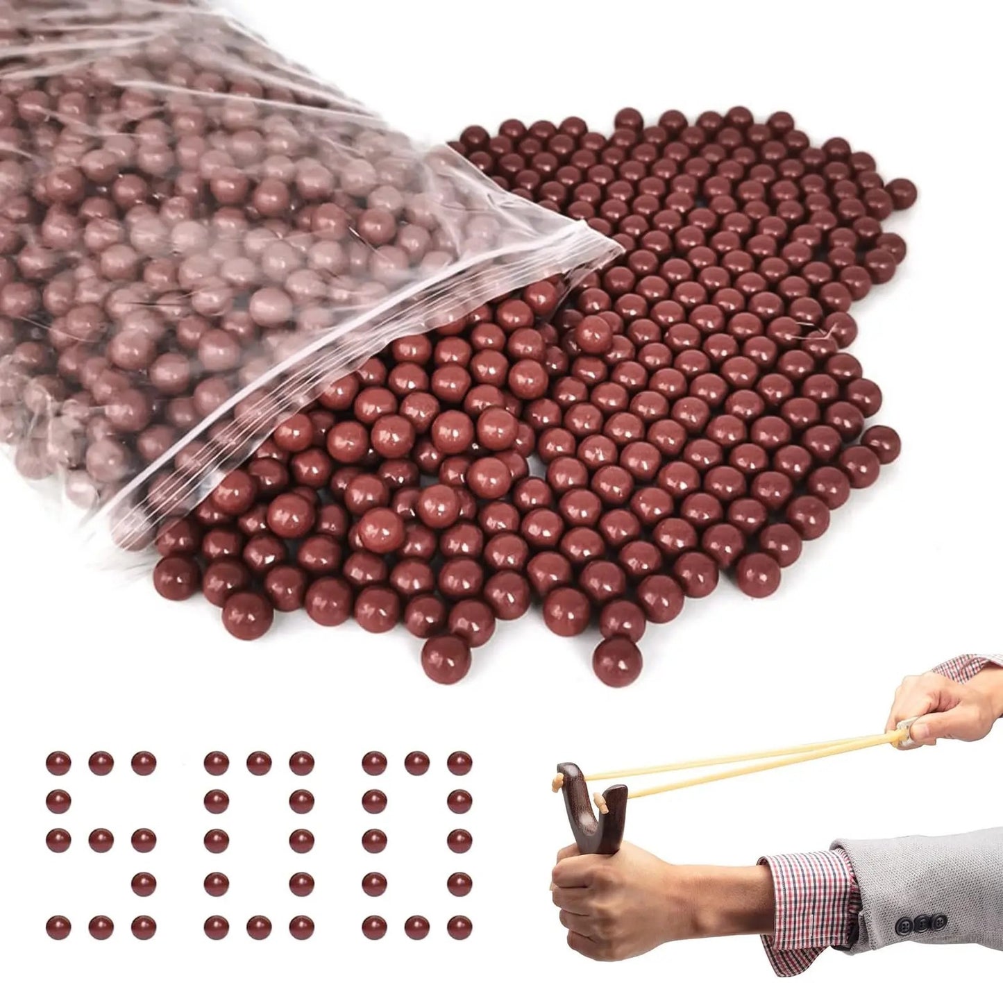 100/400/500 Clay Slingshot Ammo 8-9mm Biodegradable Hunting Balls