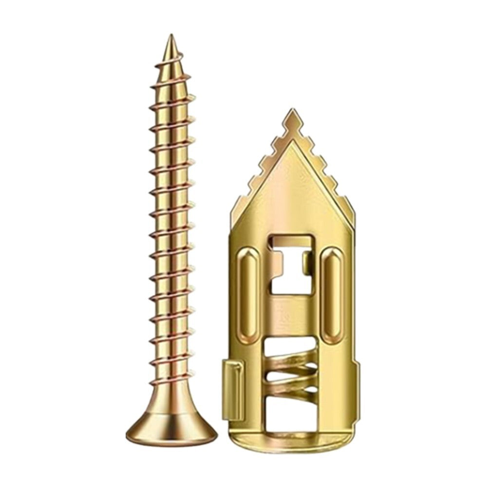 50-100PC Drywall Self-Drilling Anchors With Screws Kit No Drill Or Holes In Wall