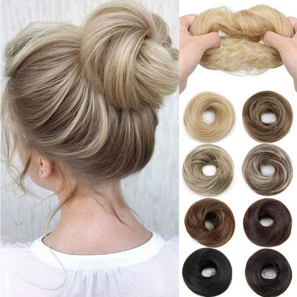 Elegant Messy Bun Hair Piece Scrunchie Updo Cover Hair Extension Thick Hairpiece