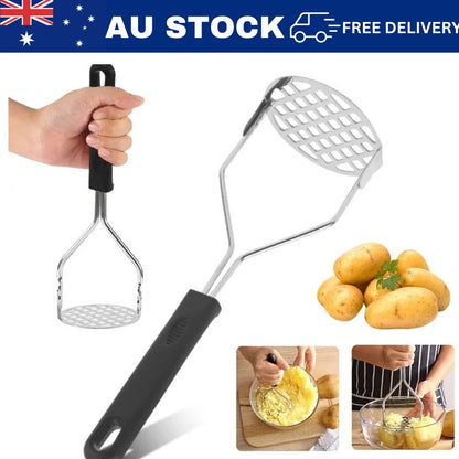 Kitchen Potato Masher Stainless Steel Vegetable Fruit Potatoe Press Crusher Tool