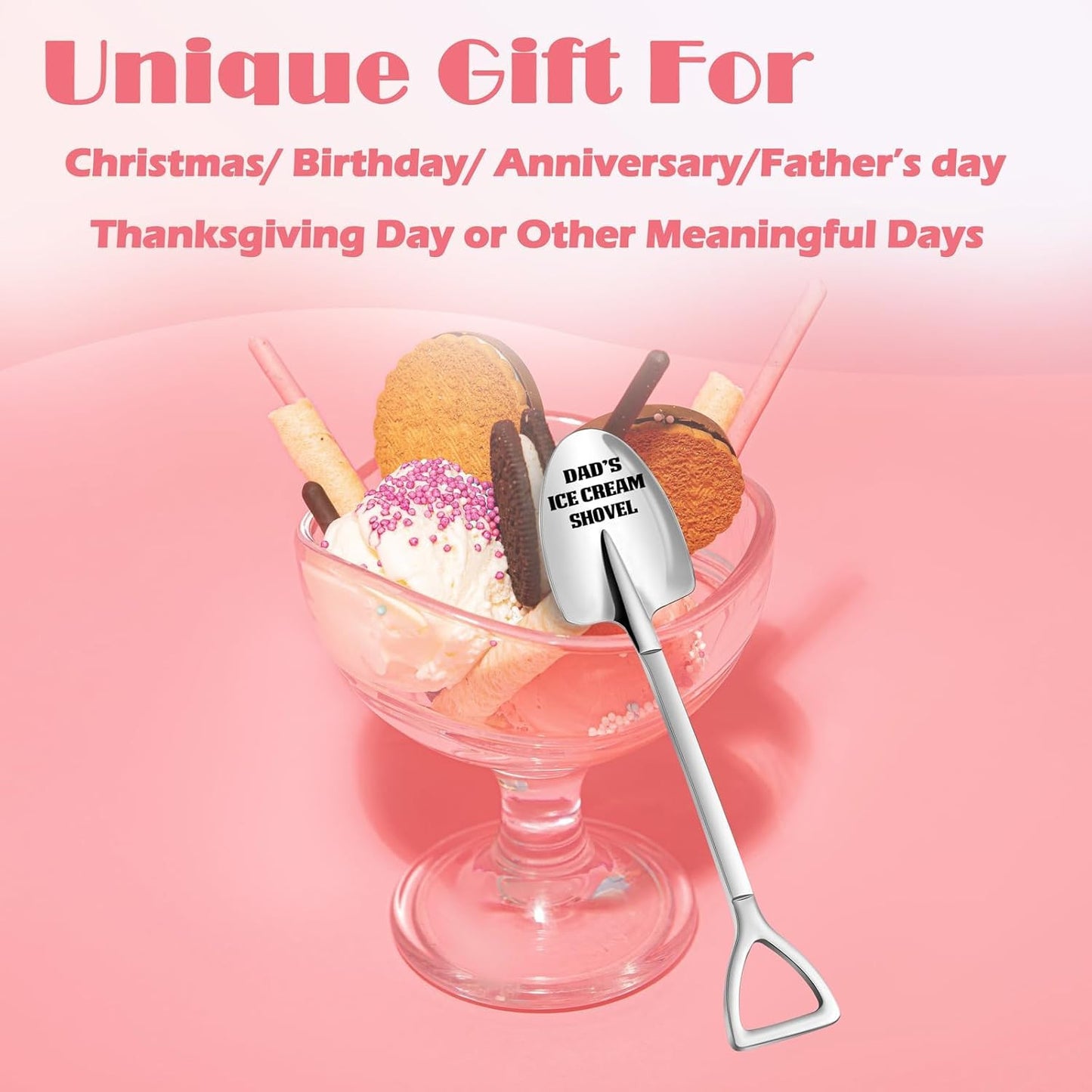 Ice Cream Scoop 304 Stainless Steel Shovel Set Birthday Gifts for Dad