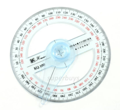 360 Degree Protractor Goniometer Angle Finder School Office Arm Ruler Rule Gauge