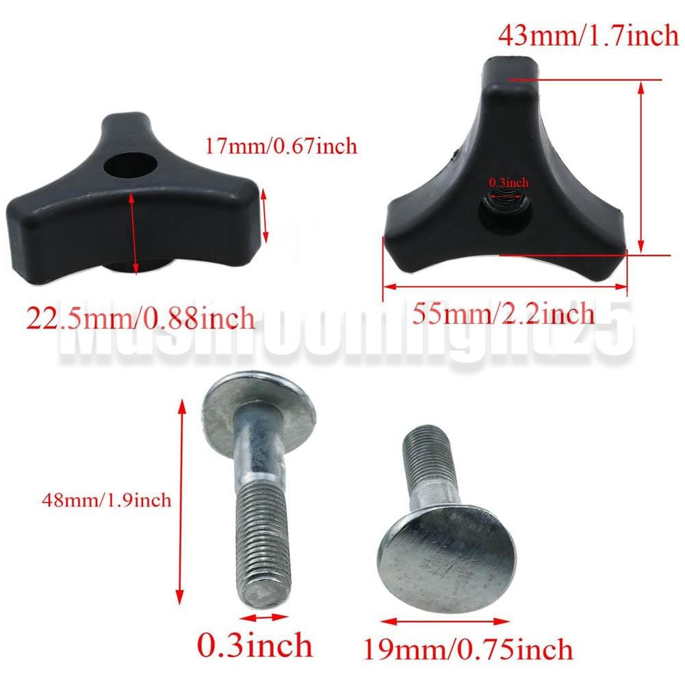 5X Screw Bolt Triangle Handle Knob Nut Parts Replace For Honda Lawn Mower