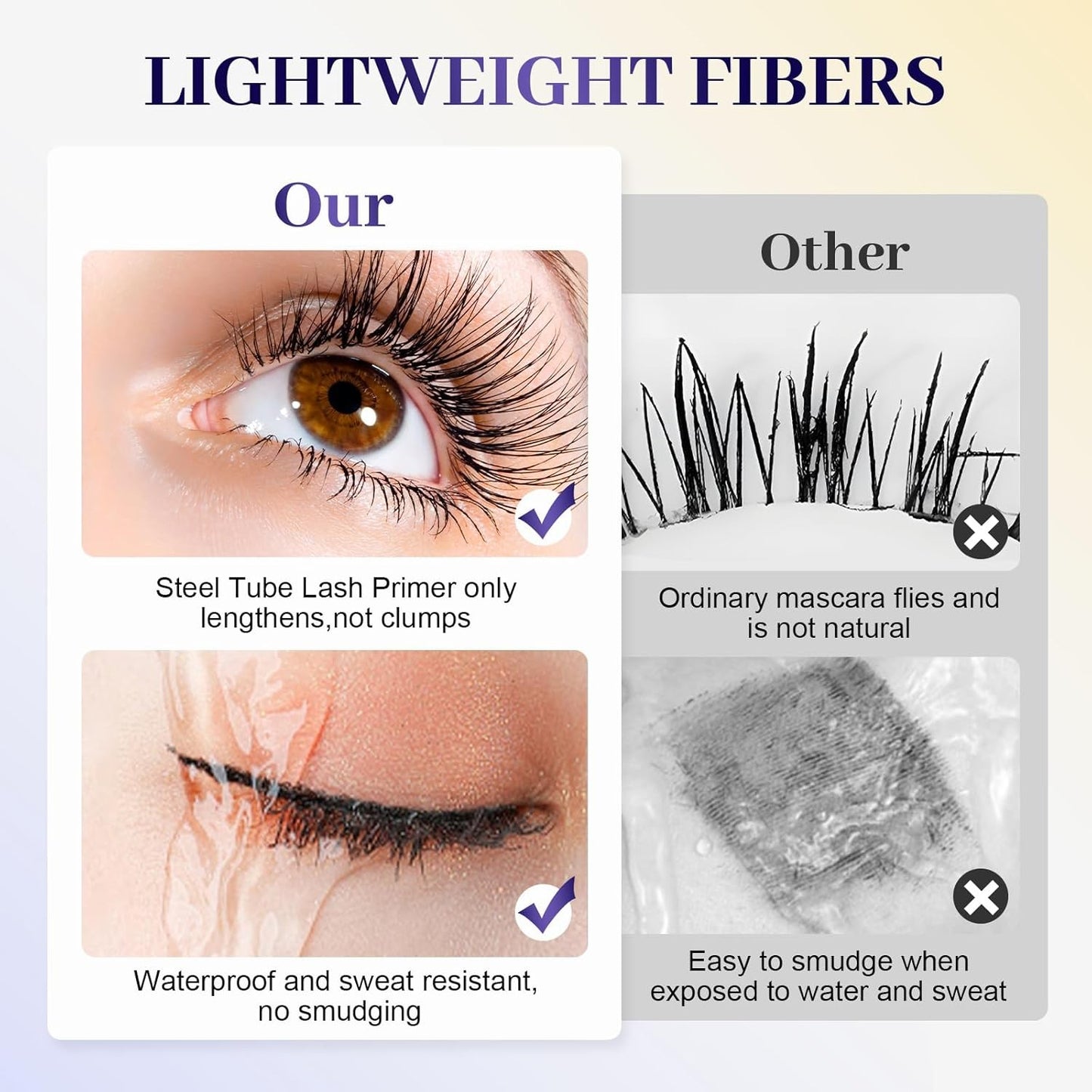 Washable Wand Mascara 3D Curling Waterproof Sweatproof Iron Mascara Long Lasting
