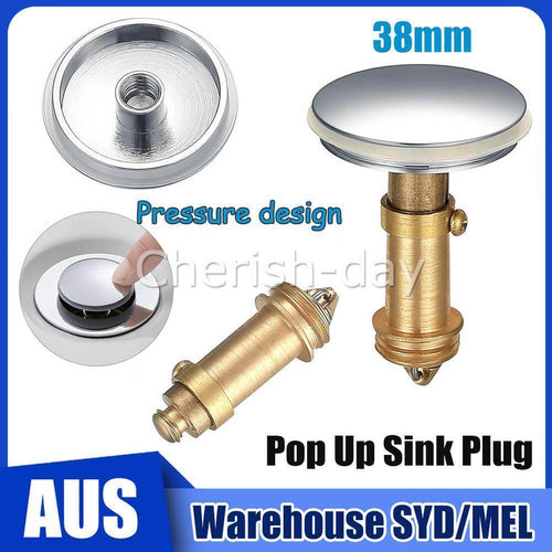 Bathroom Sink Drain Plug Stopper 38mm Basin Pop up Click Clack Plug Brass