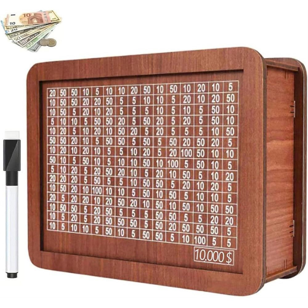 Wooden Cash Saving Box Creative Cash Savings Challenge Box Coin Money Box Gift