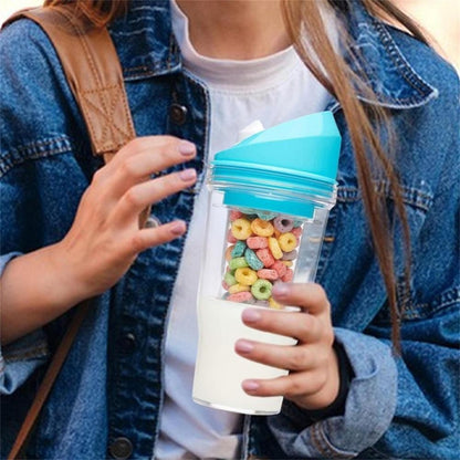 1/2PC Crunch Cup On-the-Go Cereal Tumbler Portable Plastic Cereal Cup Leak-Proof
