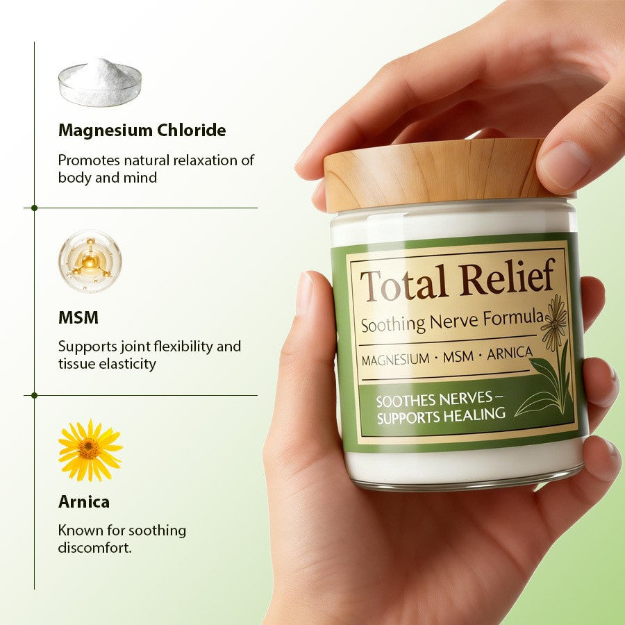Total Relief Magnesium Cream Nerve Relief Magnesium FastAbsorbing Soothing Cream