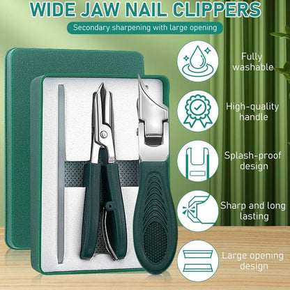 3-Piece Sets Wide Jaw Opening Eagle Beak Beveled Nail Clippers