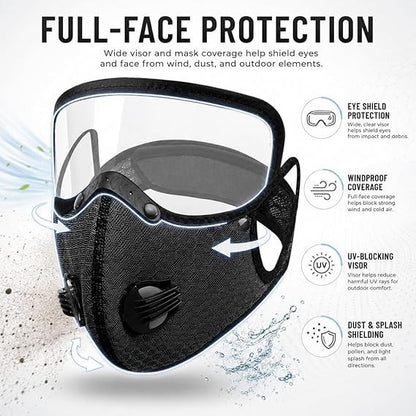 Reusable Carbon Filter Dust Mask with Adjustable Goggles With 10 Layer Filter