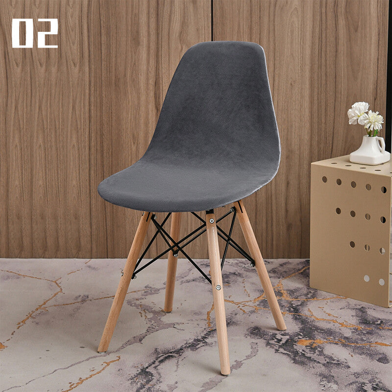 Elastic Velvet Short Back Chair Cover Small Size Bar Shell Chair Seat Covers – Compatible with Seat