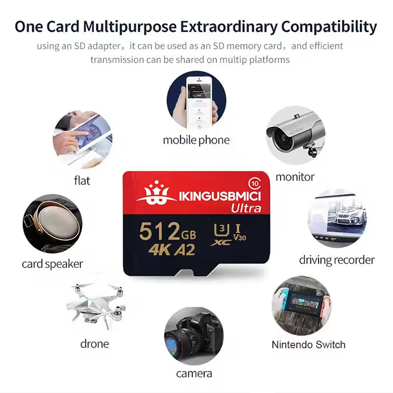 Micro SD Card 1TB 256GB 128GB High-Speed TF Memory Card for Phone Camera AU