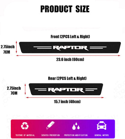 4pcs Compatible with Ford Ranger Raptor Door Sill Plate Cover Panel Protector Stickers