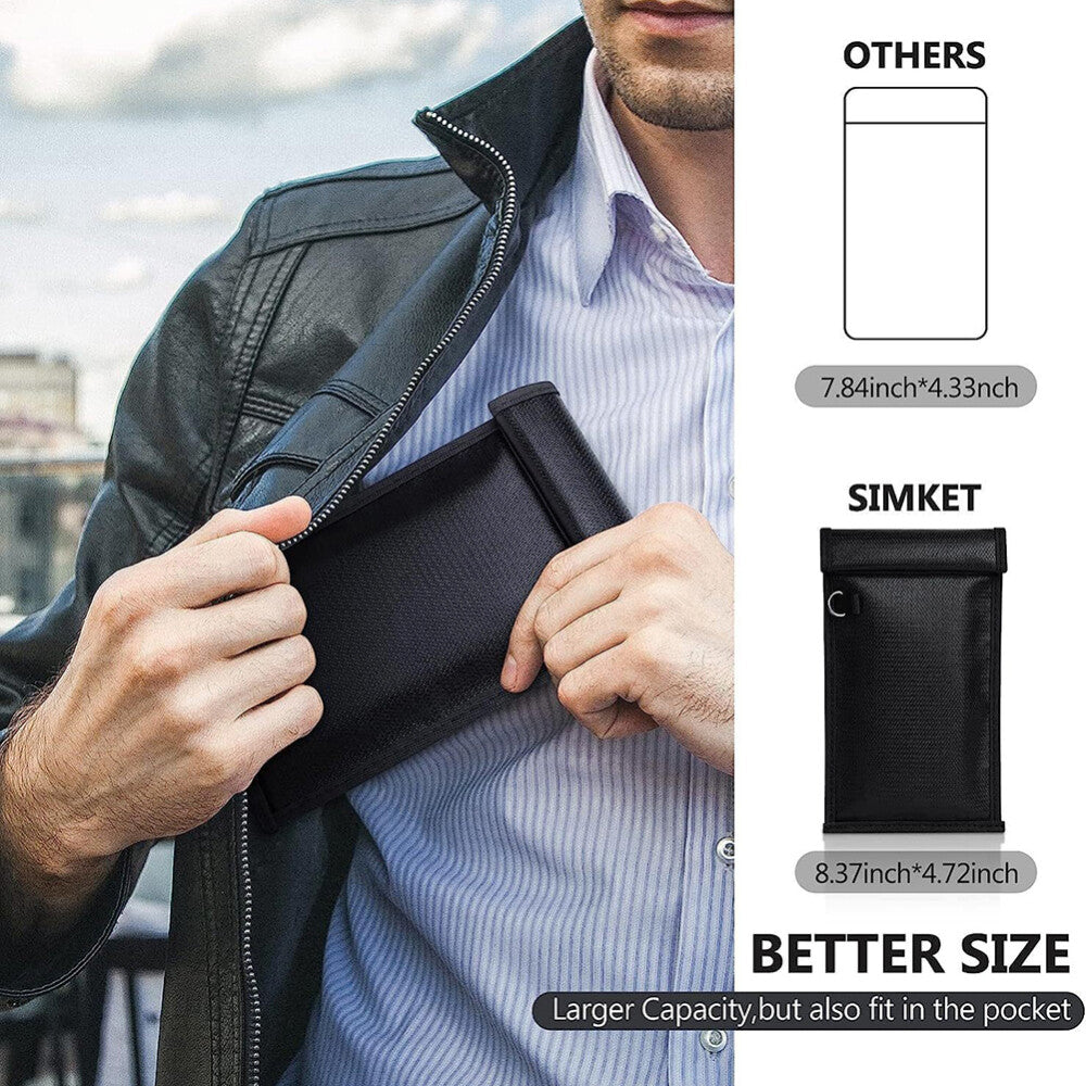 2/4PC Faraday Bag Signal Blocking Shielding Pouch for Laptop Tablet Phone Wallet