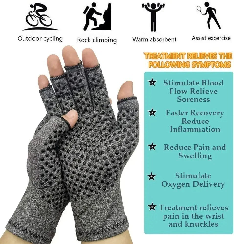 Compression Copper Arthritis Gloves Hand Wrist Support Finger Pain Relief Brace