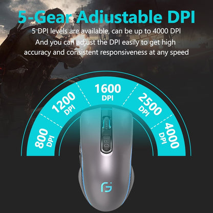 Dual Mode Wireless Bluetooth Mouse Silent Ergonomic for PC Laptops Rechargeable