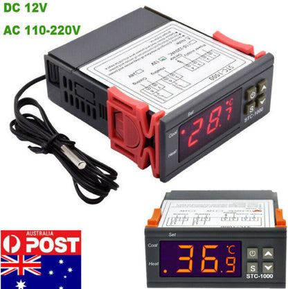 Digital Temperature Thermostat STC-1000 Controller 12V-220V Heating Cooling LCD
