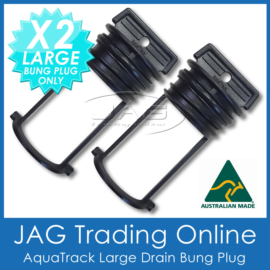 2 x AQUATRACK BLACK LARGE REPLACEMENT BUNGS ONLY - BOAT DRAIN BUNG PLUGS COARSE