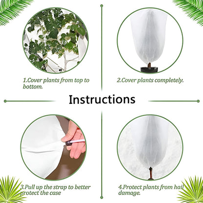 Winter Plant Cover 4 Sizes Frost Proof Non Woven Reusable Windproof Breathable