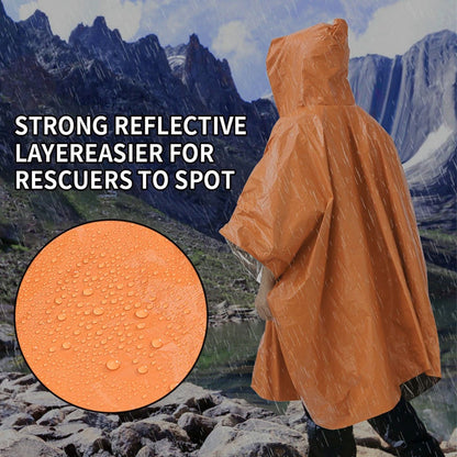 For First Aid Survival 2x Emergency Rain Poncho Waterproof Coat Warm Keeping AU