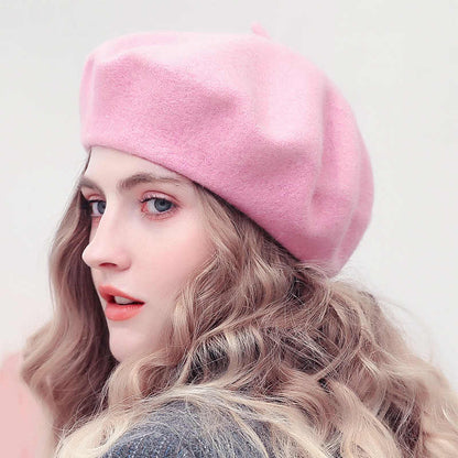 Women's Ladies Acrylic Wool French Beret Hat Cap Winter Warm Hats AUS Stock
