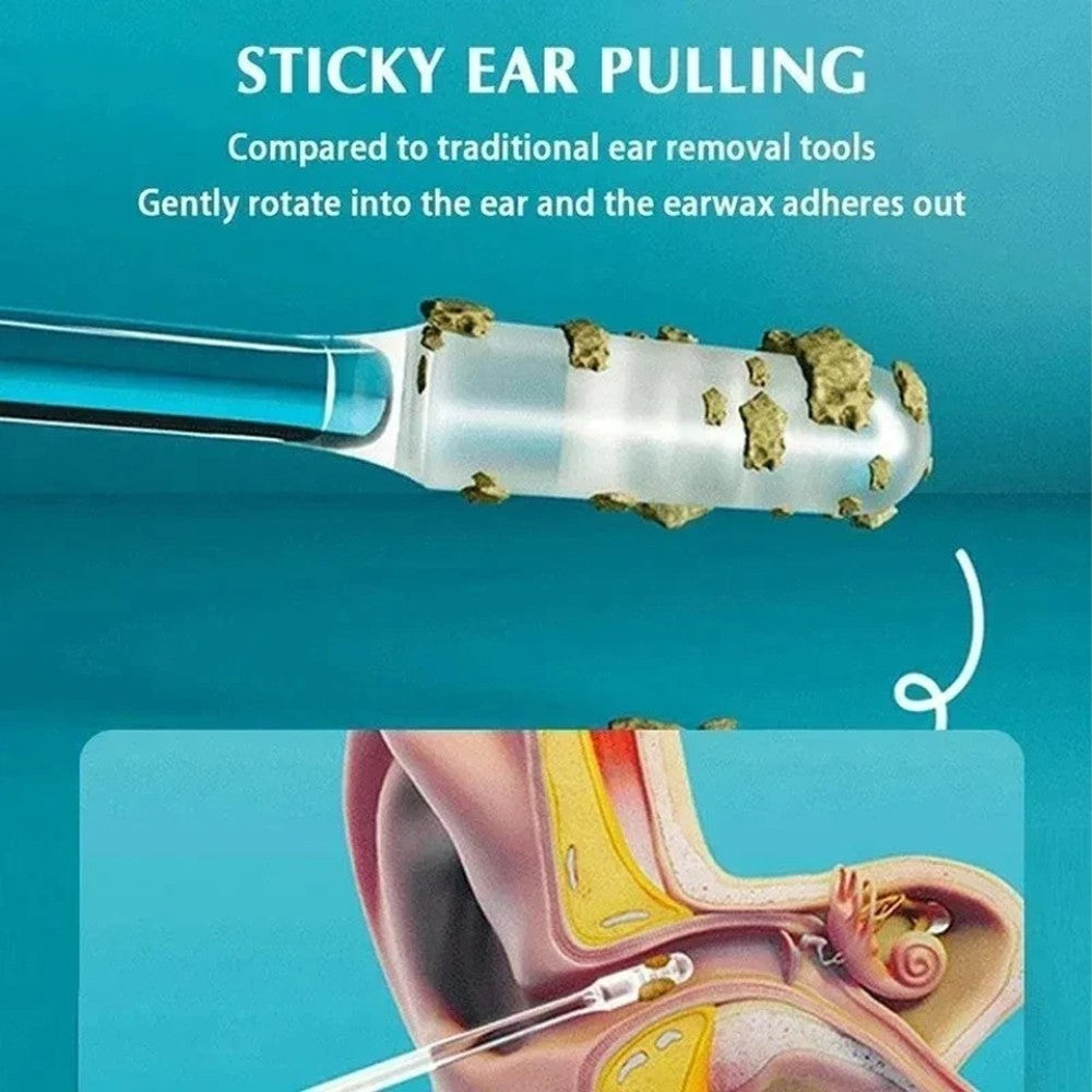 24-72PCS Sticky Ear Swabs Soft Earwax Cleaner Remover Sticks Home Use Wax Clean