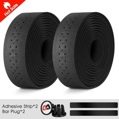 2x Thick Bicycle Handlebar Tape Bar Drop Wrap MTB Road Bike Anti-Slip Punch NEW