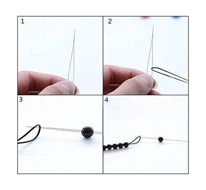 Up 12pcs Big Eye Beading Needles Easy Threading Tool Bracelet Jewelry Making DIY